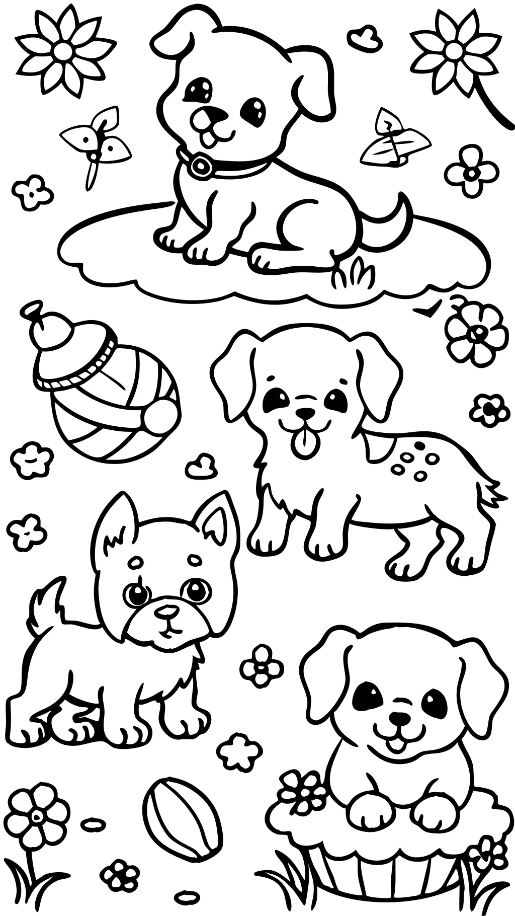 puppies printable coloring pages